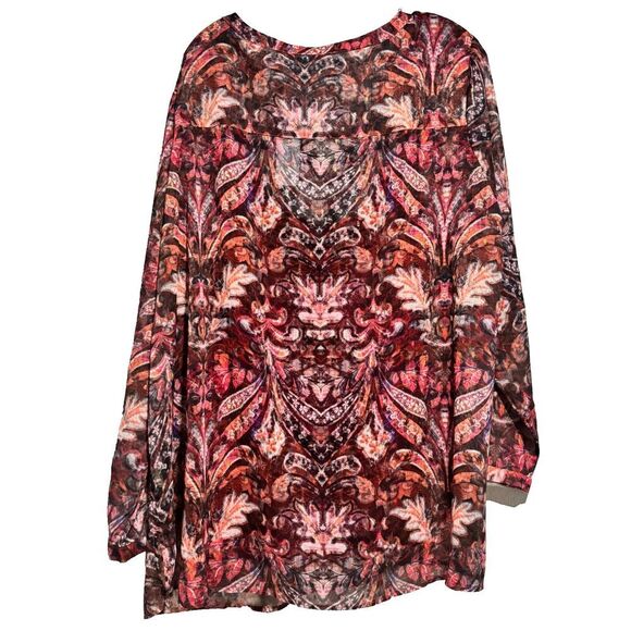 NWT Soft Surroundings Multicolor Tapestry Floral Paisley Tasha Top Plus Size 3X - Picture 3 of 9